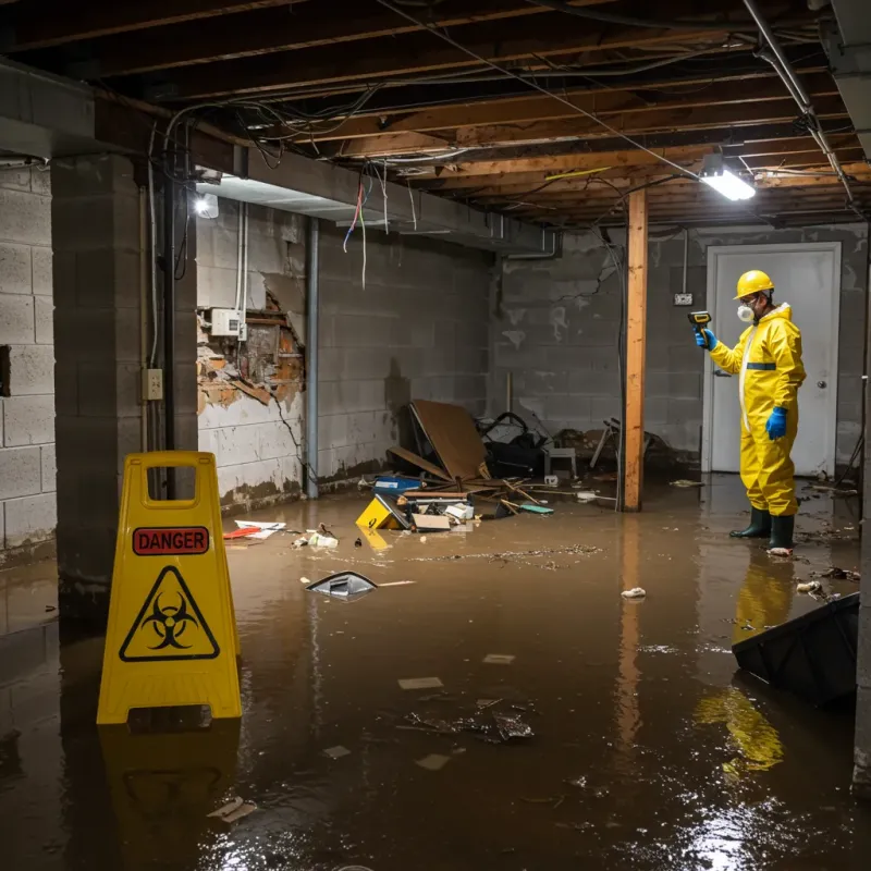 Flooded Basement Electrical Hazard in Harrogate, TN Property