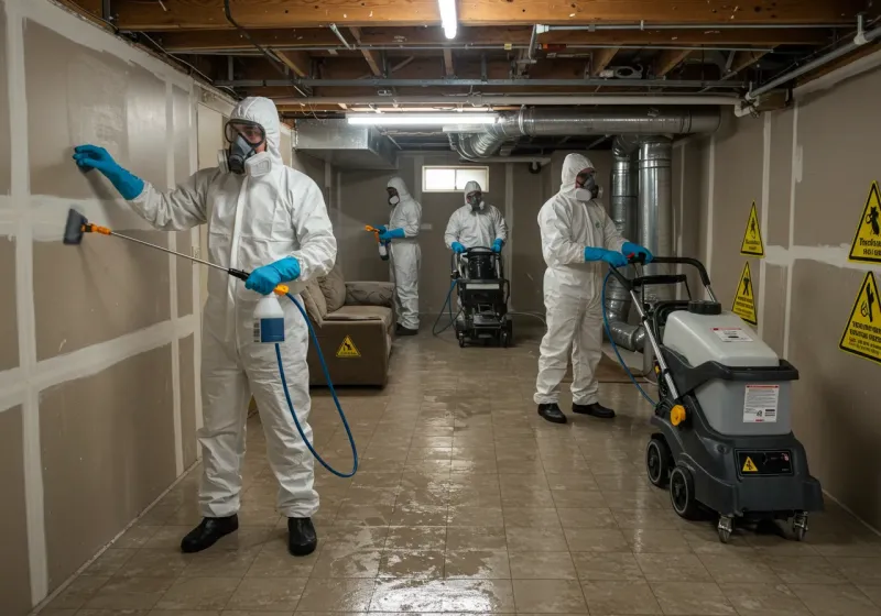 Basement Moisture Removal and Structural Drying process in Harrogate, TN